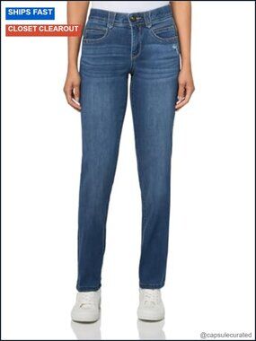 Democracy Ab Solution Straight Leg Jeans Mid Rise Super Stretch Denim